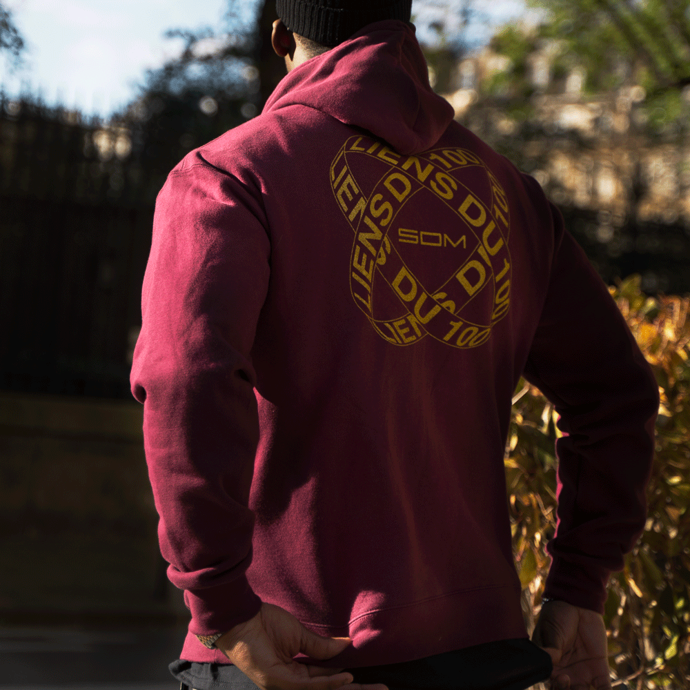SDM - Hoodie bordeaux Liens du 100 - édition numérotée à 200 exemplaires
