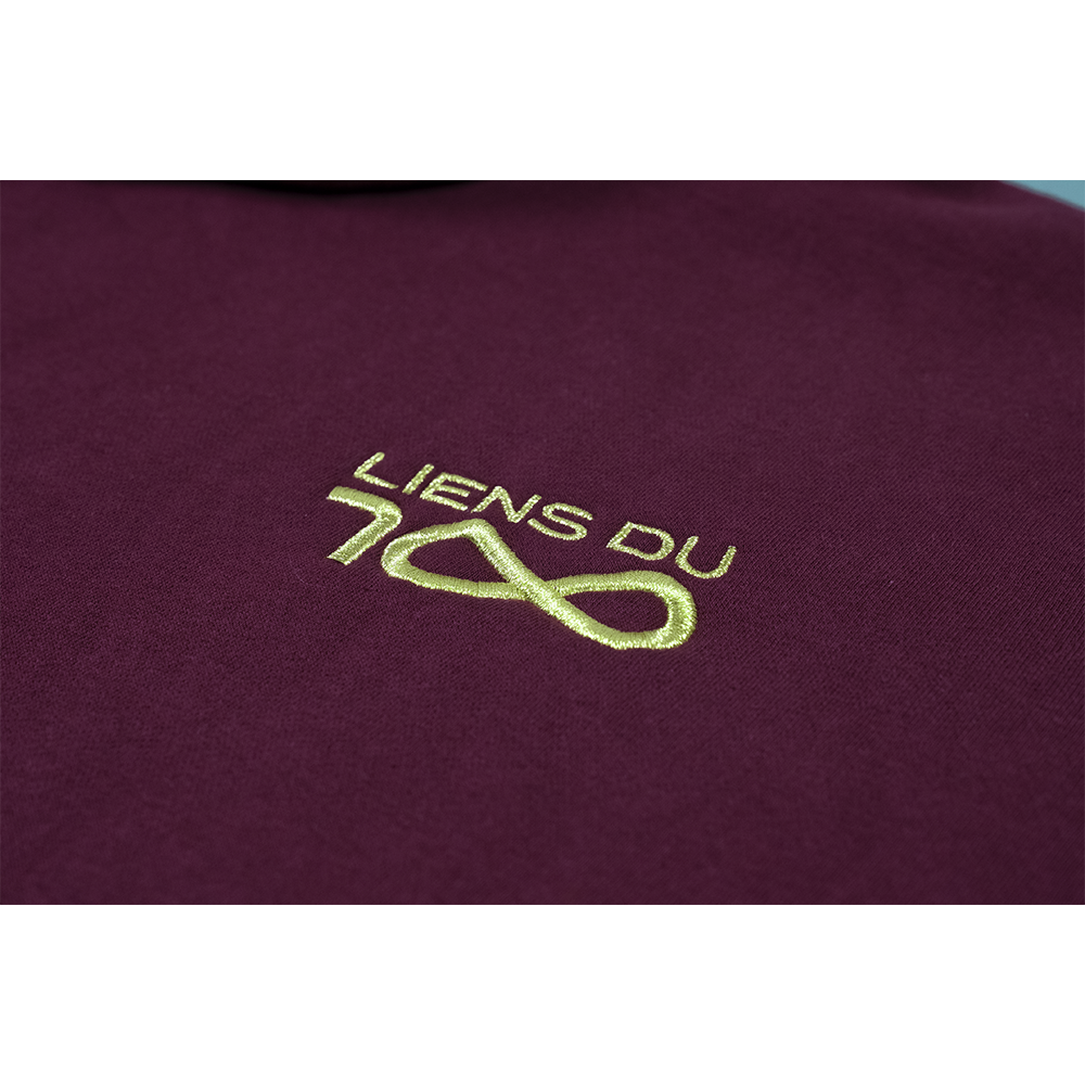 SDM - Hoodie bordeaux Liens du 100 - édition numérotée à 200 exemplaires