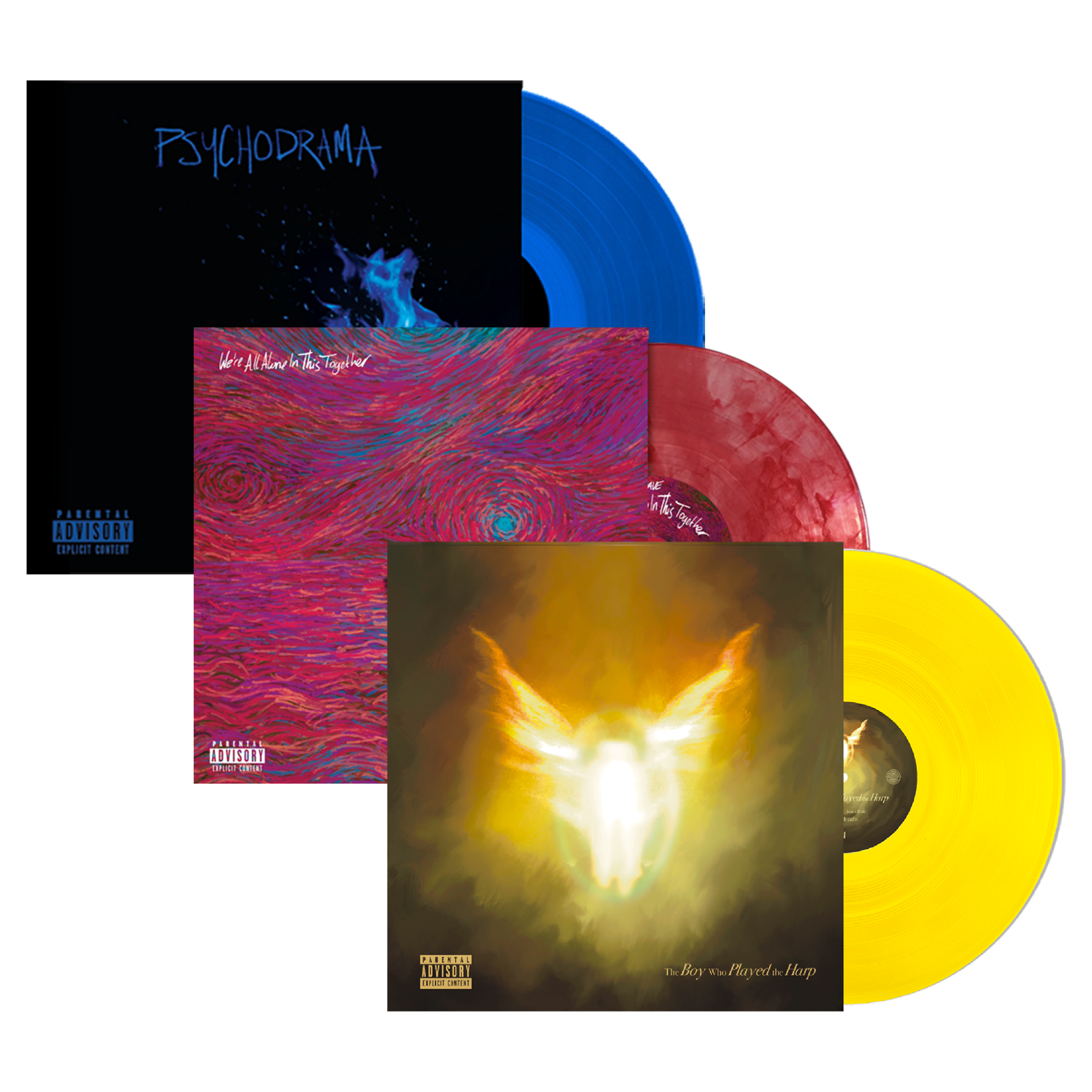 Dave - The Boy Who Played the Harp Yellow 2LP Vinyl, We're All Alone In This Together & Psychodrama vinyl
