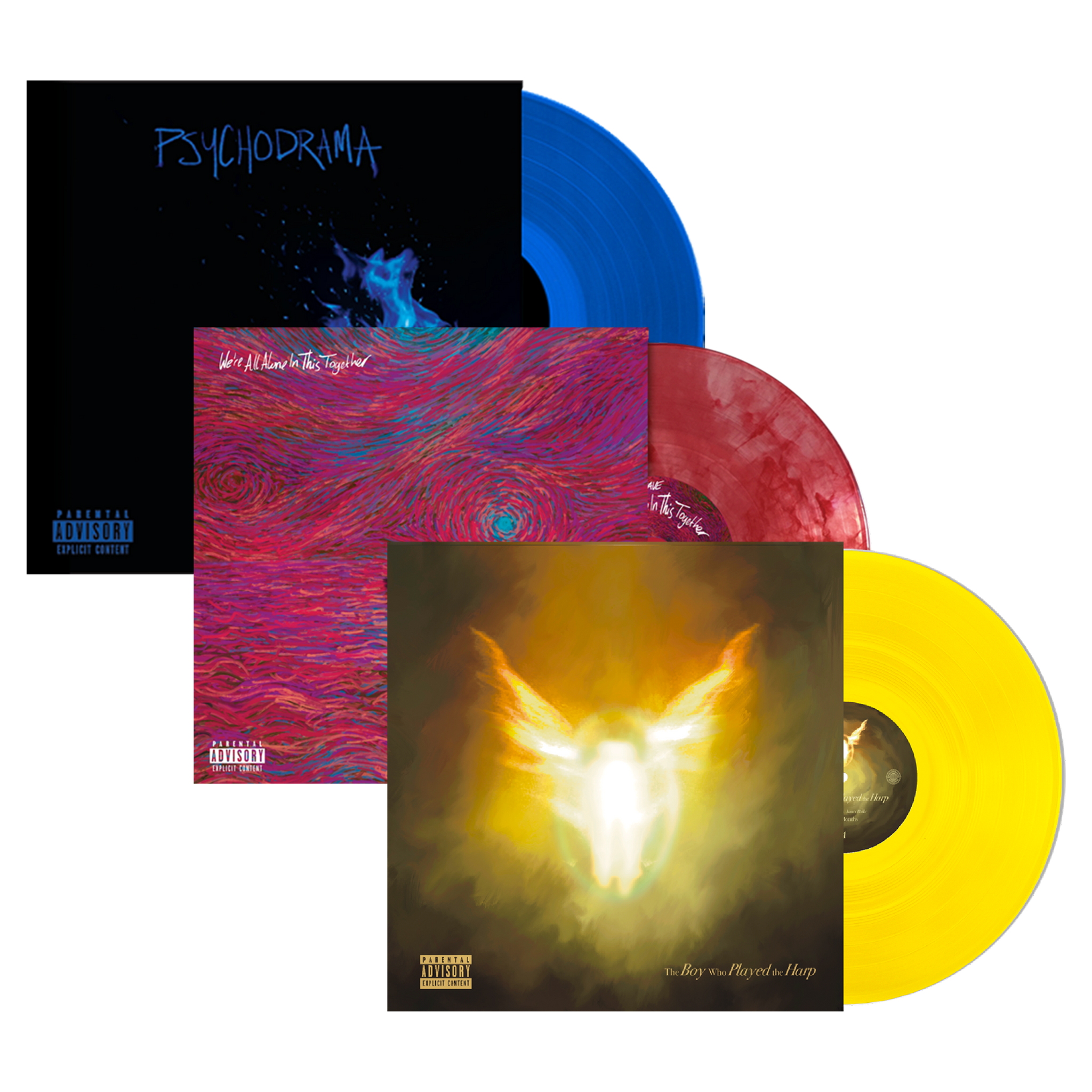 Dave - The Boy Who Played the Harp Yellow 2LP Vinyl, We're All Alone In This Together & Psychodrama vinyl